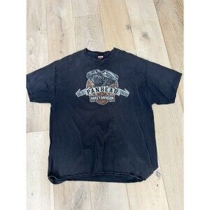 Harley Davidson Black Old Panhead Skool T-Shirt Lathrop California Size  2XL